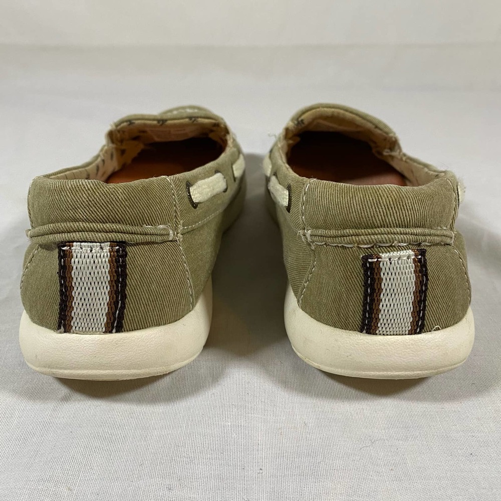 Margaritaville Soles Of The Tropics Womens 8 Canvas Boat Shoes Olive Army Green - Picture 3 of 10
